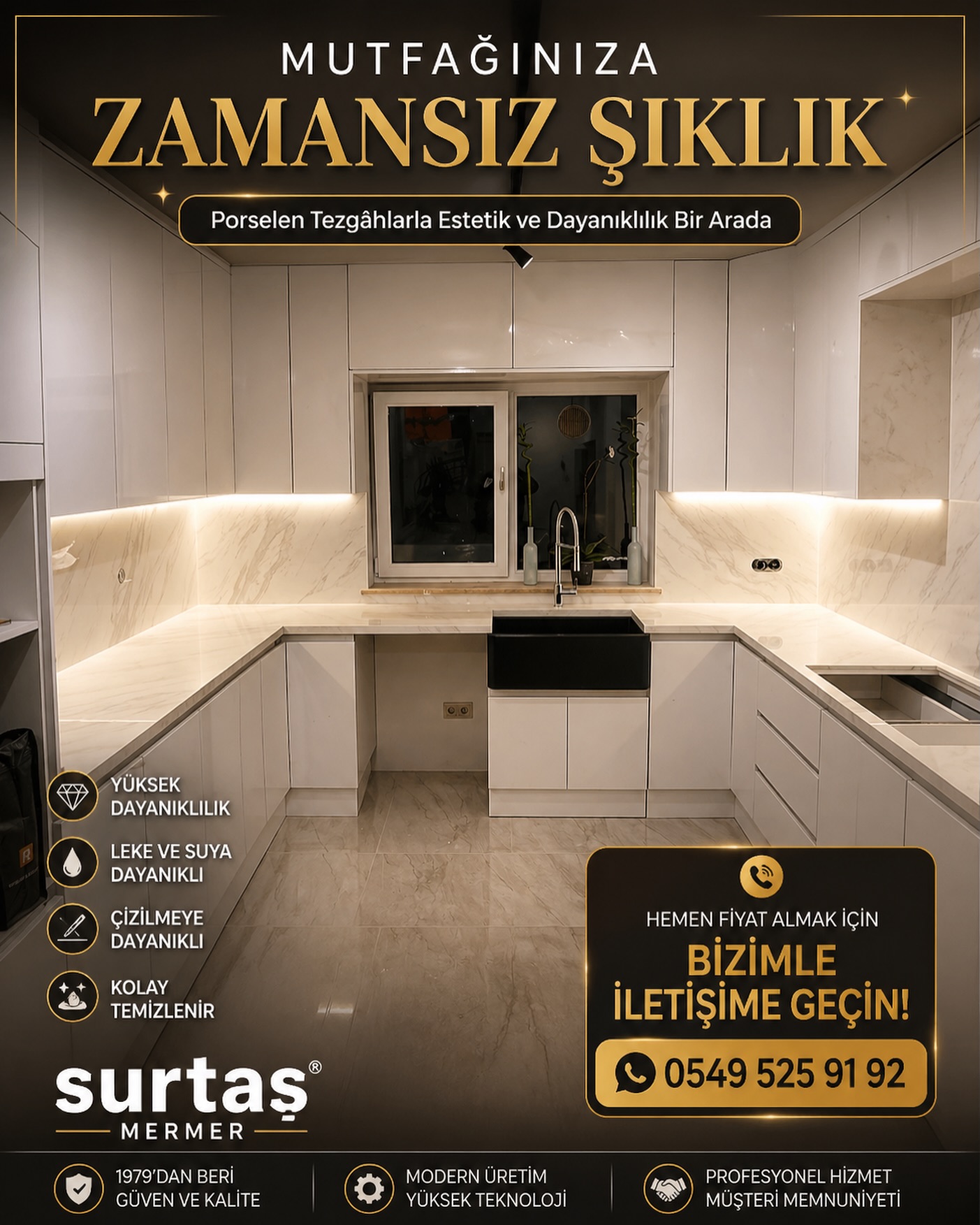 Mutfağınıza hem estetik hem de uzun ömürlü bir dokunuş katın ✨
Surtaş Mermer olarak özel ölçü porselen mutfak tezgahı uygulamalarımızla modern yaşam alanları tasarlıyoruz. Dayanıklı yapısı, şık görünümü ve kolay temizlenebilir yüzeyiyle porselen tezgahlar son yılların en çok tercih edilen mutfak çözümleri arasında yer alıyor.✔️ Çizilmeye dayanıklı
✔️ Leke ve suya karşı yüksek direnç
✔️ Kolay temizlenebilir yüzey
✔️ Modern ve zamansız tasarımİstanbul Beylikdüzü’nde bulunan showroomumuzda farklı porselen mutfak tezgahı modellerini yakından inceleyebilirsiniz.
Surtaş Mermer kalitesiyle mutfağınızı yeniden tasarlayın.📍 Beylikdüzü / İstanbul
📞 0549 525 91 92
#mimar #içmimar #mutfak #evdekorasyonu #mutfak